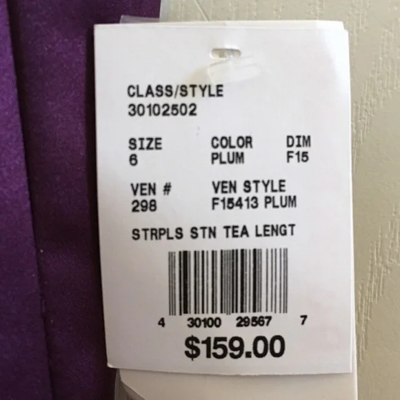 FINAL MARKDOWN Nwt David’s bridal strapless tea length dress 6 - Picture 5 of 13